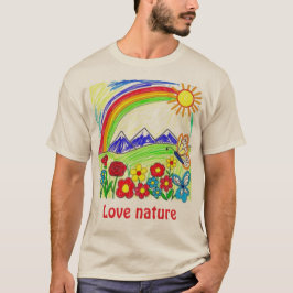 Camiseta Dibujo natural colorido para los amantes de la nat