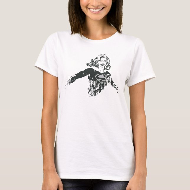 Camiseta Dibujo negro y blanco superchica 1 (Anverso)