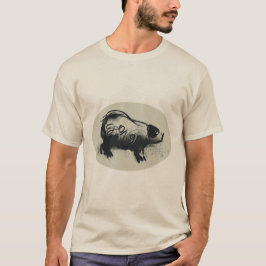 Camiseta Dibujo original de cerdo con el tee de pastel para