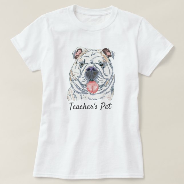 Camiseta Dibujo original realista del Bulldog inglés (Diseño del anverso)