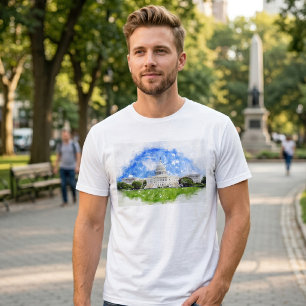 Camiseta Dibujo pastel del Capitolio de los Estados Unidos