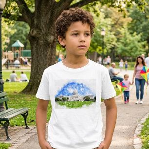 Camiseta Dibujo pastel del Capitolio de los Estados Unidos