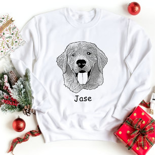 Camiseta Dibujo personalizado de perro con recuperador de o