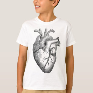 Camiseta Dibujo real anatómico del corazón humano