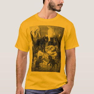 Camiseta Dibujo retro del fiesta del gato negro