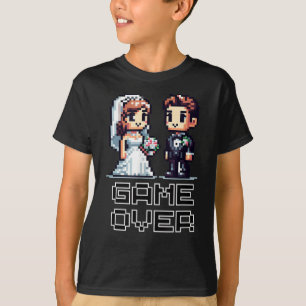 Camiseta Dibujo Retro Divertido Novio Novia Boda Fiesta de