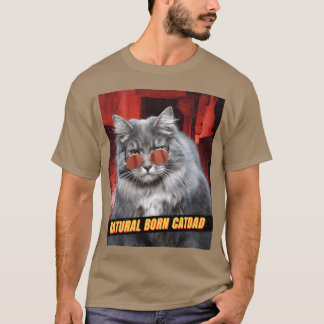 Camiseta Dibujo Retro Divertido y Extraño de Catdad Nacido