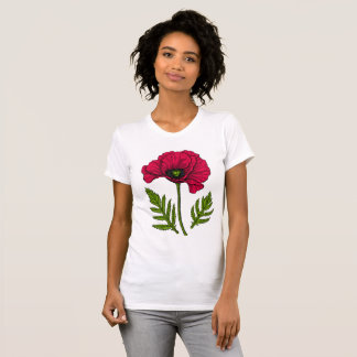 Camiseta Dibujo rojo de amapola 3