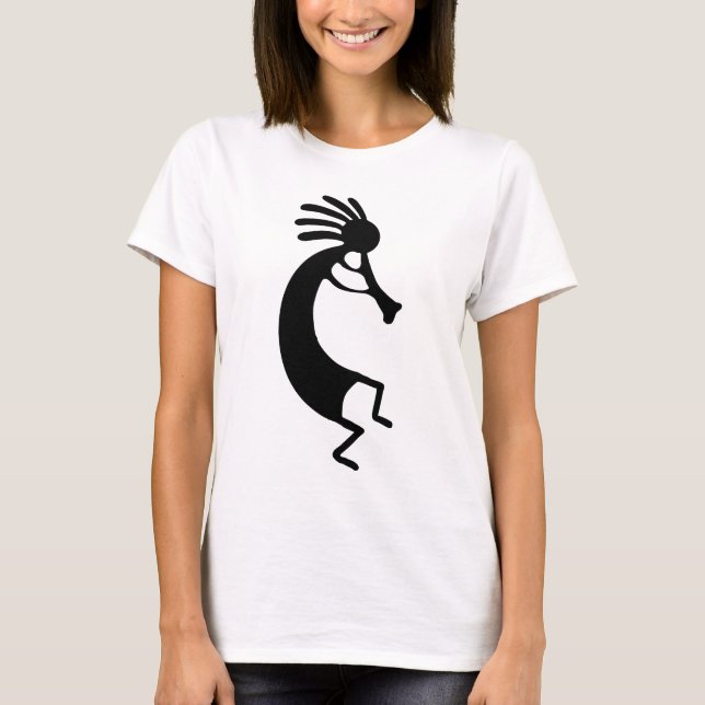 Camiseta Dibujo simple de Kokopelli en negro (Anverso)
