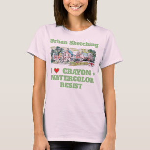 Camiseta Dibujo Urbano Me Encanta Crayón + Resistencia a la