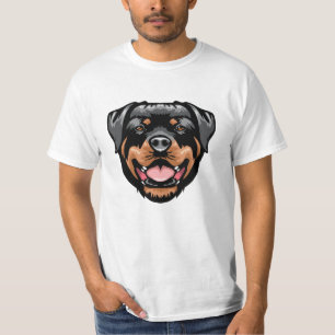 Camiseta Dibujo vertical de Rottweiler