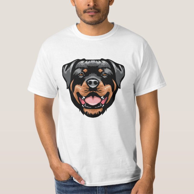 Camiseta Dibujo vertical de Rottweiler (Anverso)