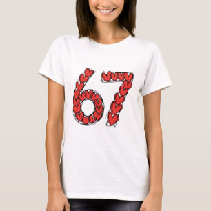 Camiseta Dibujo Viral 67 Corazón Lindo Divertido Día de San