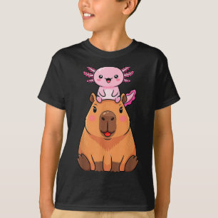 Camiseta Dibujos Animados Capybara Axolotl Kawaii Niños Chi