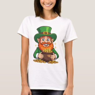Camiseta Dibujos animados de duendes con sonrisas y cofres