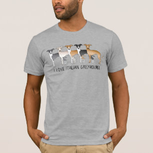 Camiseta Dibujos Animados de Galgos Italianos con Texto Per