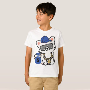 Camiseta Dibujos animados de gato con dinero genial