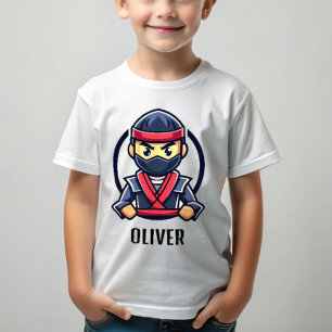 Camiseta Dibujos animados de niños guerrero ninja lindo
