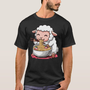 Camiseta Dibujos animados de noodles con ovejas lindas comi