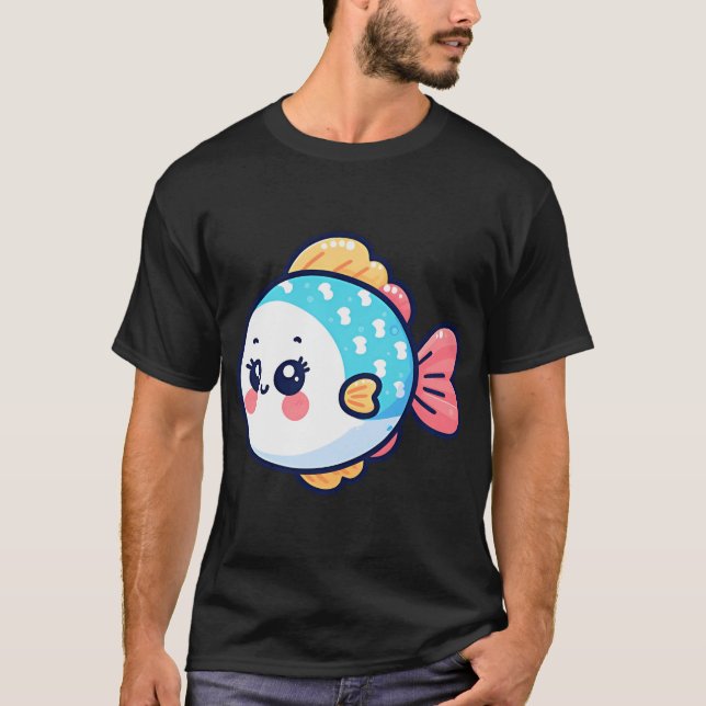 Camiseta Dibujos animados de peces alegres (Anverso)