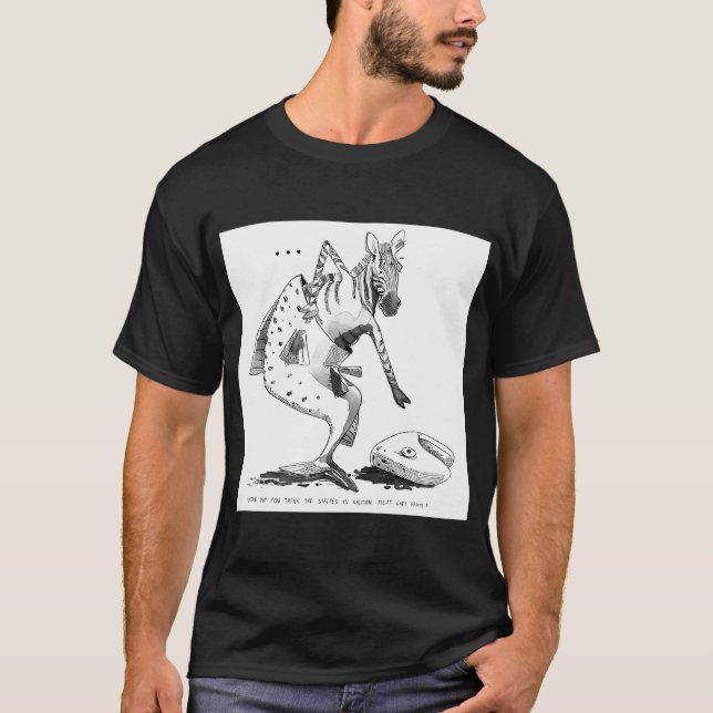 Camiseta Dibujos Animados de Salmón Cebra (Anverso)