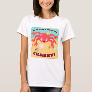 Camiseta Dibujos Animados Divertidos De Cangrejos Mañaneros