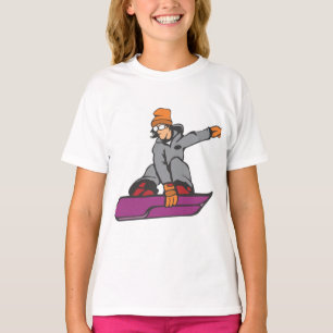 Camiseta Dibujos animados, Tabla de nieve, Deporte