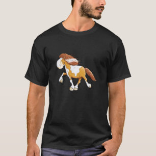 Camiseta Dibujos divertidos de caballos islandeses con anda