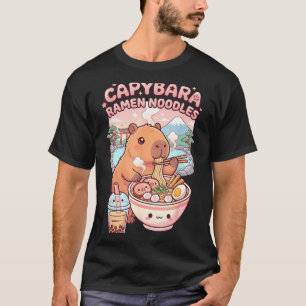 Camiseta Dibujos divertidos de capybaras comiendo fideos ra