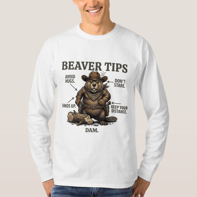 Camiseta Dibujos divertidos de castores vaqueros del Salvaj (Anverso)
