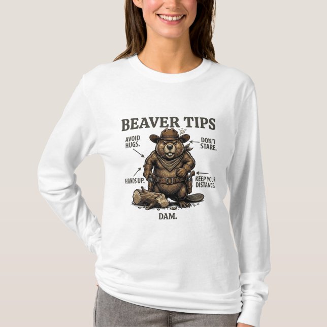 Camiseta Dibujos divertidos de castores vaqueros del Salvaj (Anverso)