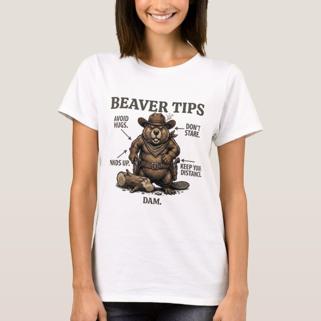 Camiseta Dibujos divertidos de castores vaqueros del Salvaj (Anverso)