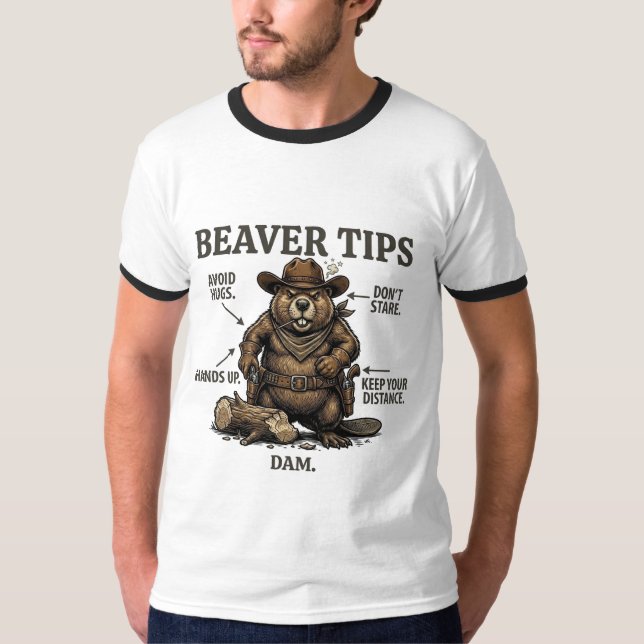 Camiseta Dibujos divertidos de castores vaqueros del Salvaj (Anverso)