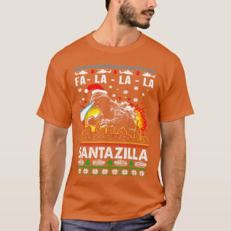 Camiseta Dibujos divertidos de Navidad Santazilla Monstruo
