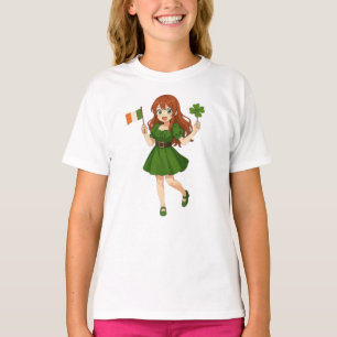 Camiseta Dibujos lindos de anime pelirrojos día de San Patr