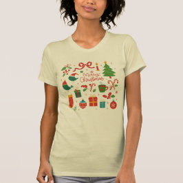 Camiseta Dibujos Navideños Minimalistas Elegantes a Mano