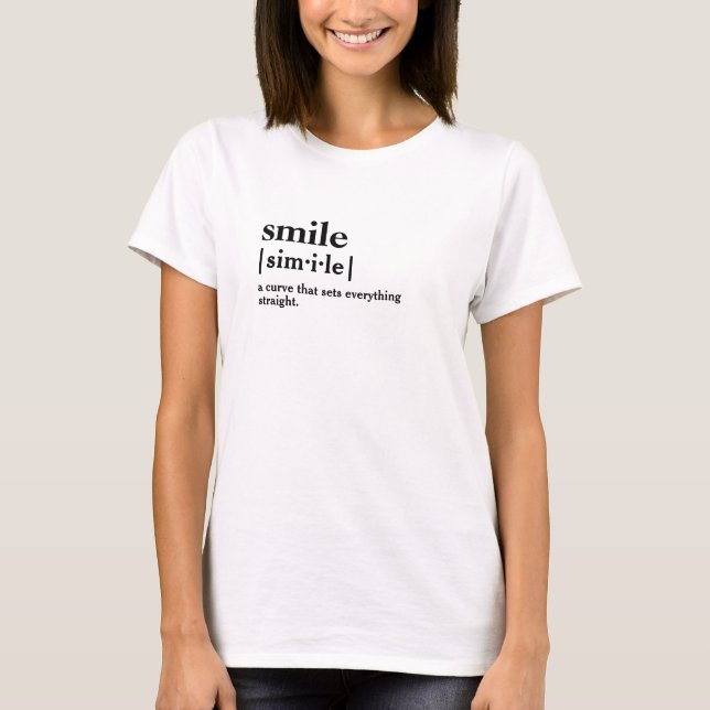 Camiseta Diccionario de definición de sonrisa significa son (Anverso)