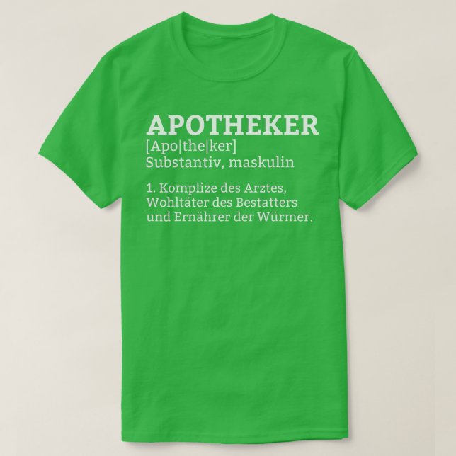 Camiseta Diccionario de explicación de palabras de farmacia (Diseño del anverso)