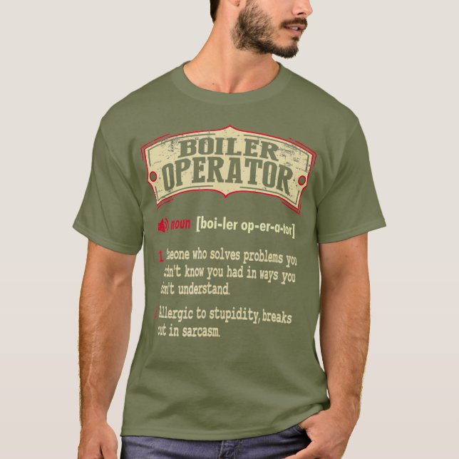 Camiseta Diccionario de operador de caldera término sarcást (Anverso)