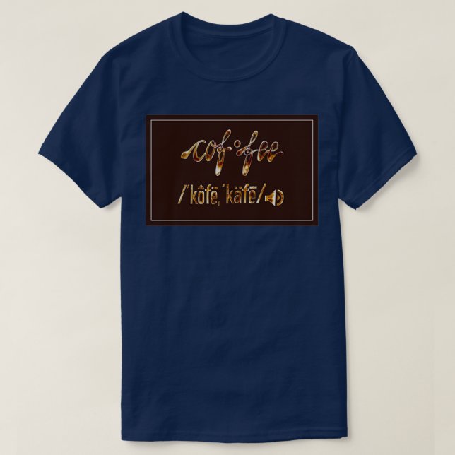 Camiseta Diccionario del café (Diseño del anverso)
