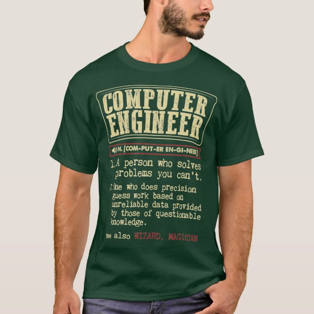 Camiseta Diccionario divertido de ingeniero informático (Anverso)