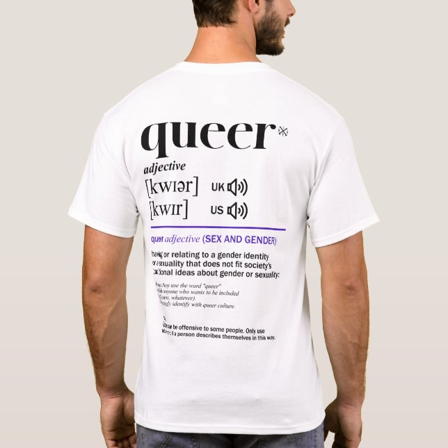 Camiseta Diccionario queer, orgullo no binario (Reverso)