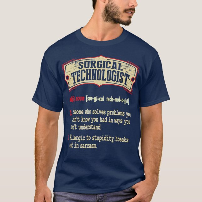 Camiseta Diccionario técnico quirúrgico término sarcástico (Anverso)