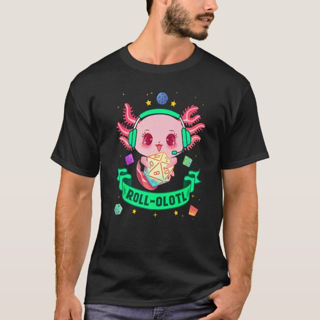 Camiseta Dice Axolotl Para Dragones D20 Rpg Gamer Fantasy G (Anverso)