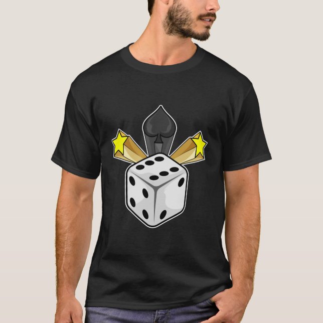 Camiseta Dice en Poker con Espadas y Estrellas (Anverso)