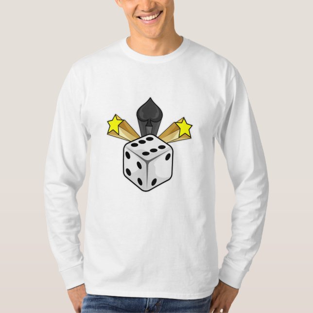 Camiseta Dice en Poker con Espadas y Estrellas (Anverso)