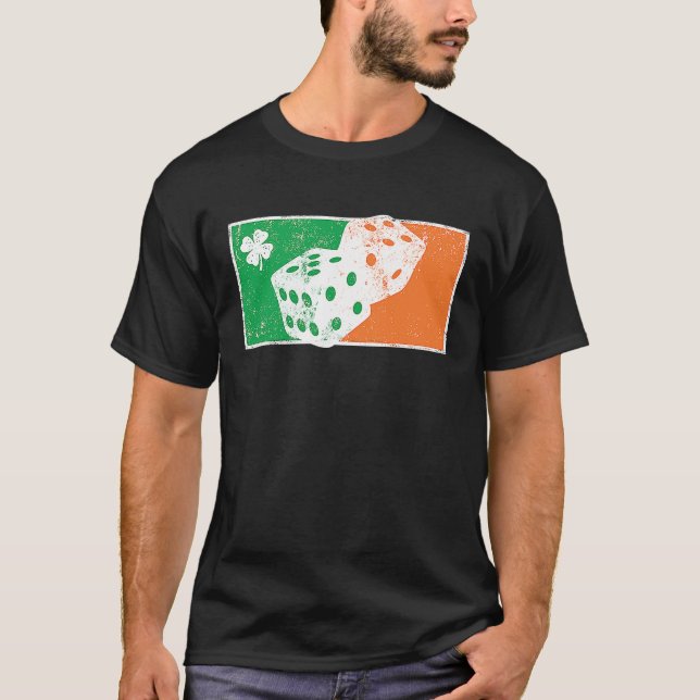 Camiseta Dice Game St Patrick's Day Irish Flag C Distressed (Anverso)