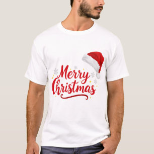 Camiseta Dicho de Feliz Navidad con PNG de Gorro de Santa  