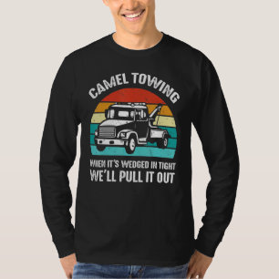 Camiseta Dicho de humor adulto retro de remolque de camello