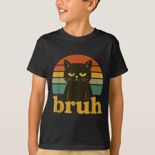 Camiseta Dicho divertido de meme Bruh gato retro